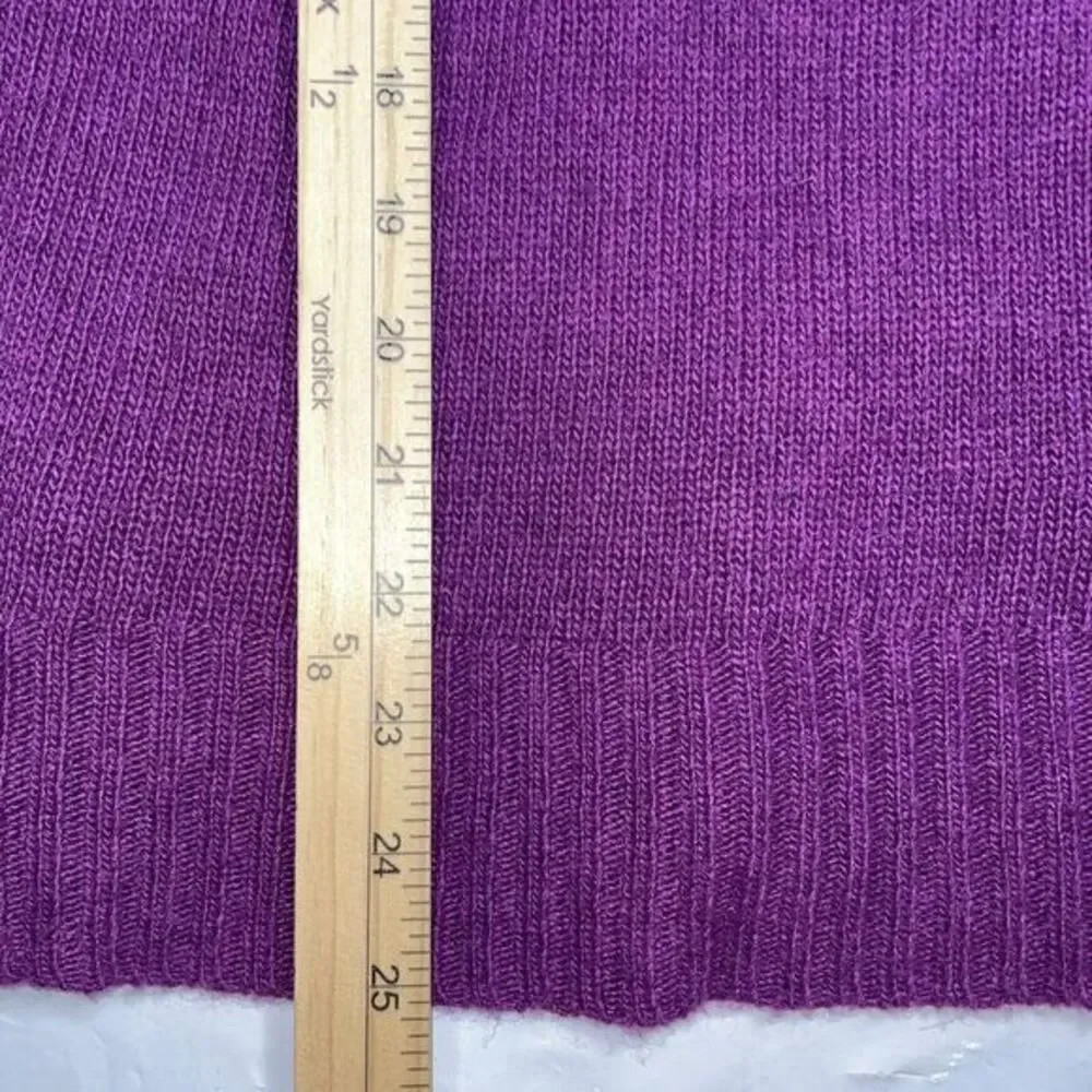 J.CREW ‎ Women's HALF ZIP KNIT Asymmetrical SWEATER Wool Alpaca Blend Purple XS